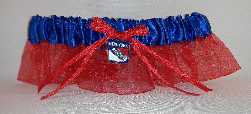 New York Rangers Inspired Garter with Licensed Charm